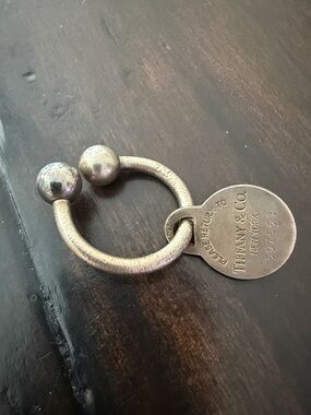 Tiffany & Co. Sterling Silver Round Tag Key Loop